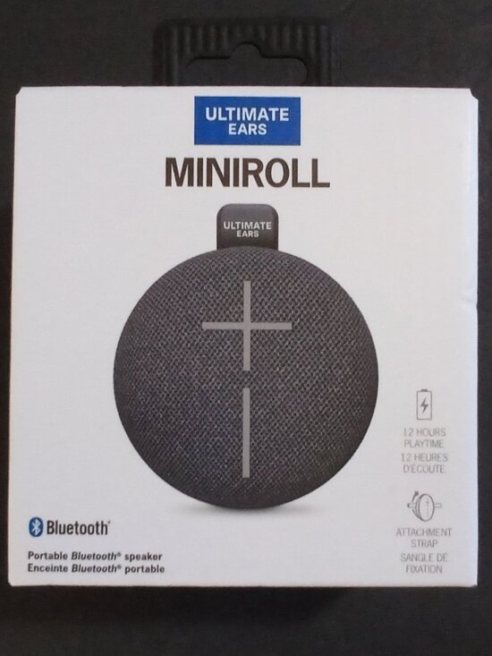 Ultimate Ears MINIROLL Waterproof Bluetooth Wireless Mini Portable Speaker Black - Picture 1 of 15